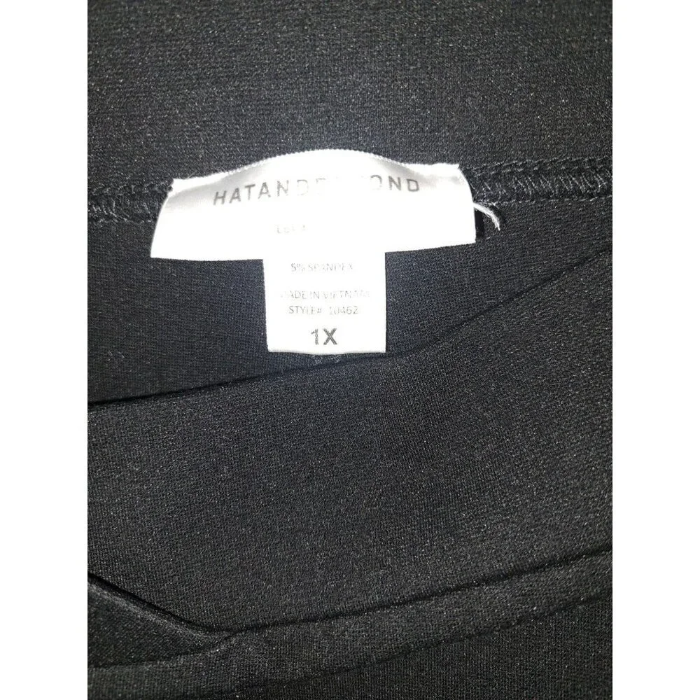 Hat & Beyond Women's Leggings Pants Black 1X - Picture 4 of 4